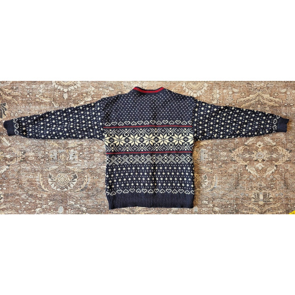 VTG L.L. Bean Women’s Nordic Wool Cardigan Sweater USA Snowflake Knit Large - Picture 2 of 8